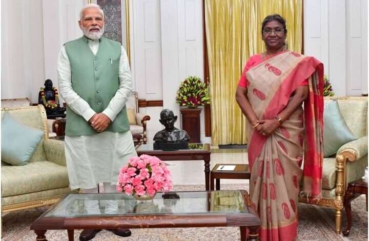 Modi and Dropadi murmu meeting